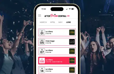 AfterPromCentral Events Calendar on mobile